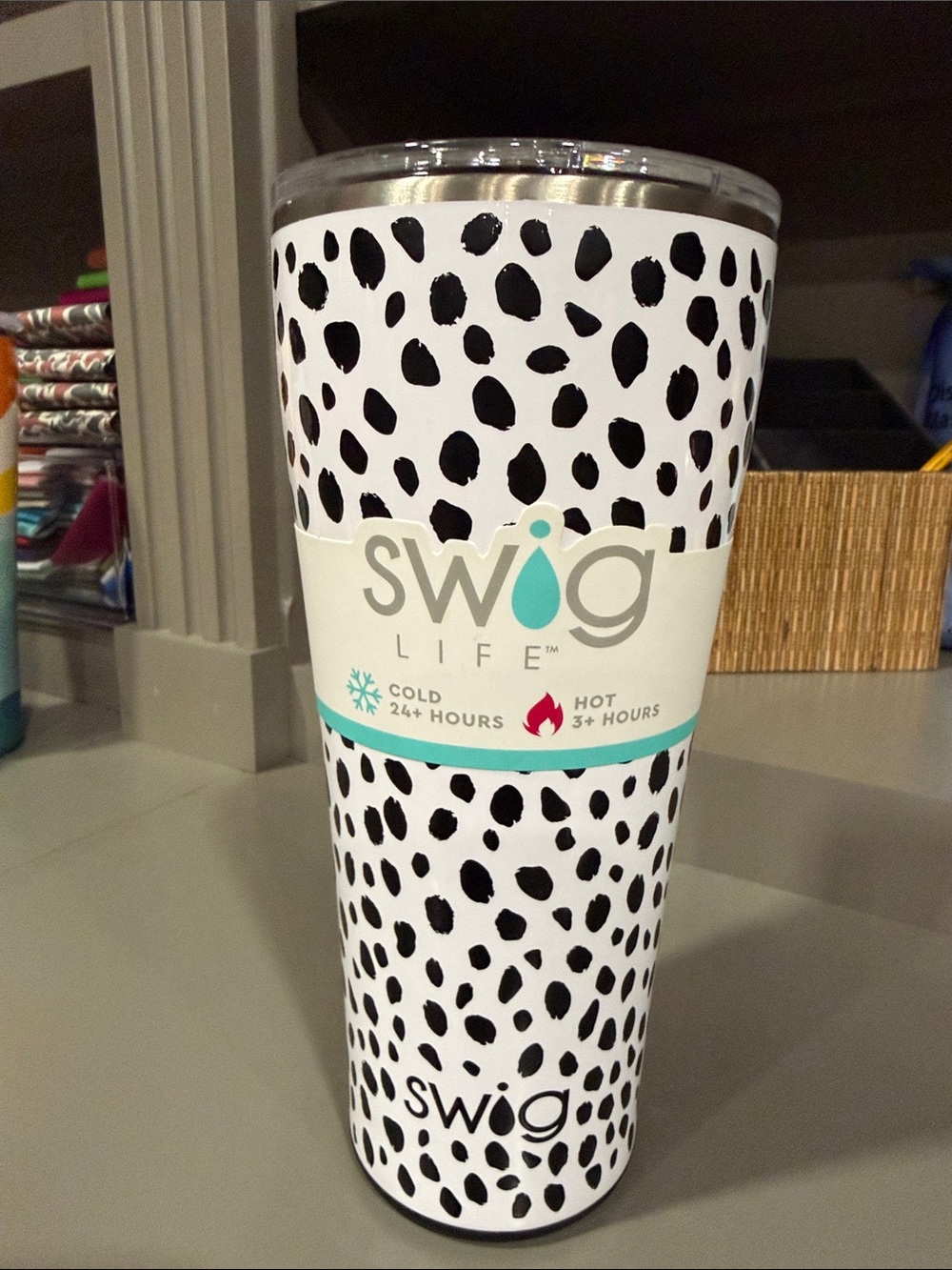 Swig Life Black and White Spot Travel Tumbler